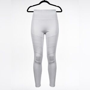 ALO Yoga White Ribbed Leggings